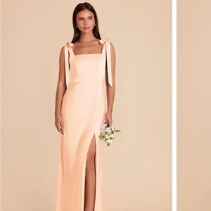 Birdy Grey Alex Convertible Dress Peach Crean Matte Satin